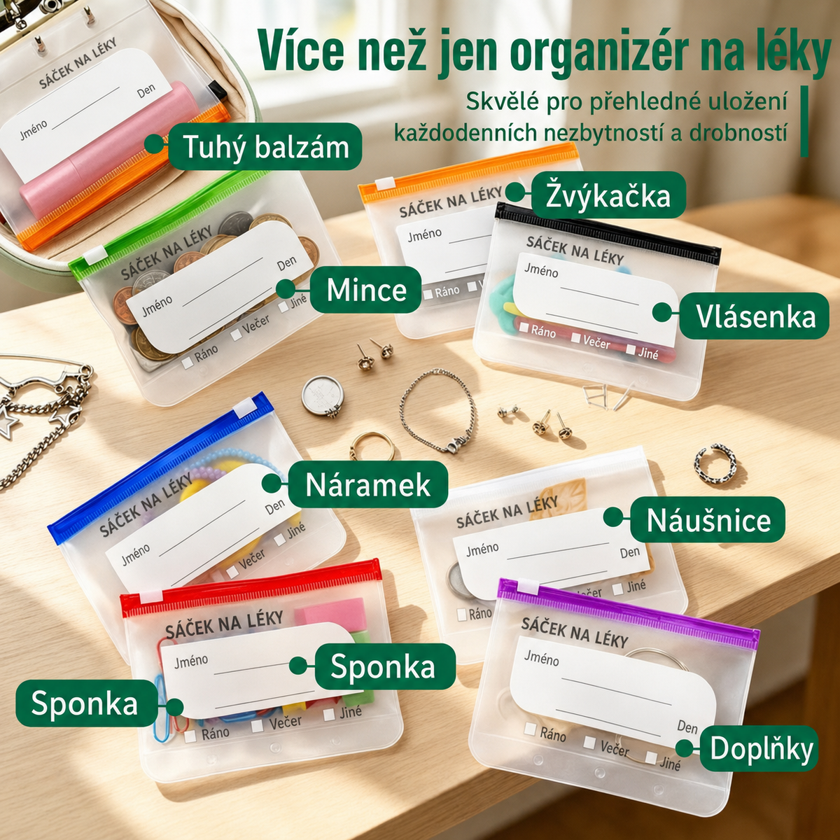 Viren™ – Organizér na léky a vitamíny (14 sáčků)