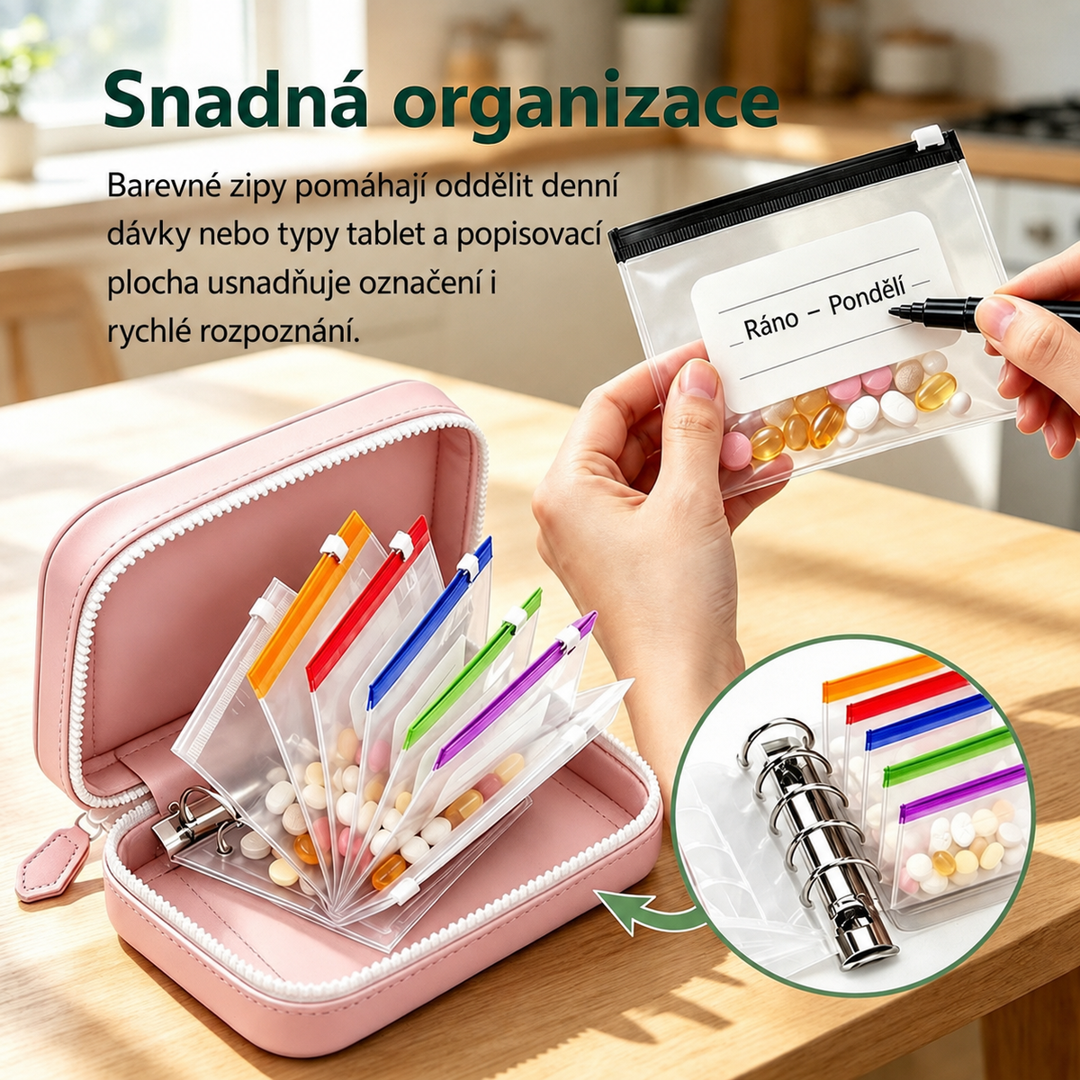Viren™ – Organizér na léky a vitamíny (14 sáčků)
